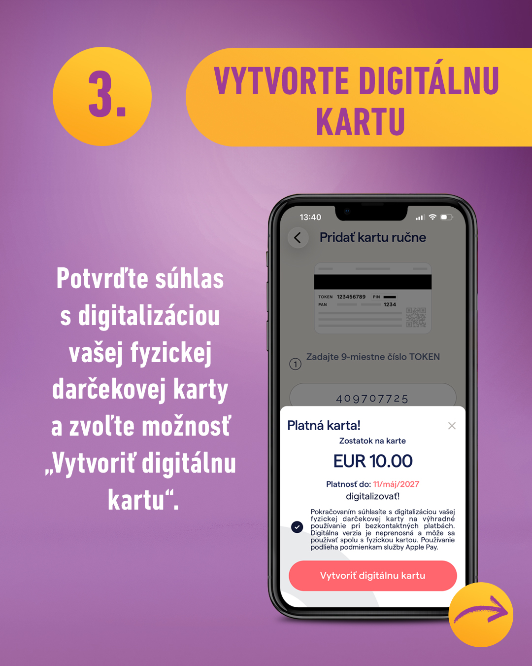 3. Vytvorenie digitálnej karty